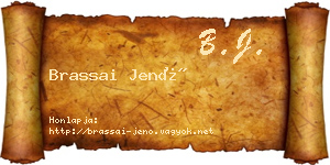 Brassai Jenő névjegykártya