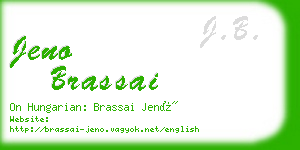 jeno brassai business card